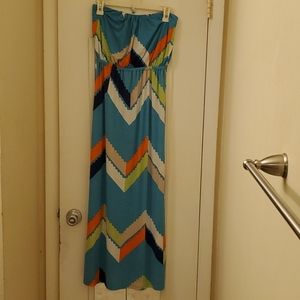 3for$12 Strapless Chevron Maxi Dress